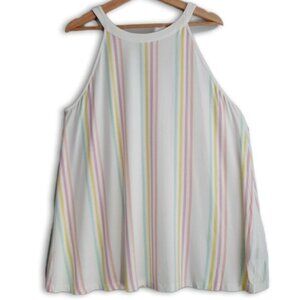 TORRID \ Super Soft Halter Tank Top Pastel Colorful Stripe Pattern Sz 2X | 2